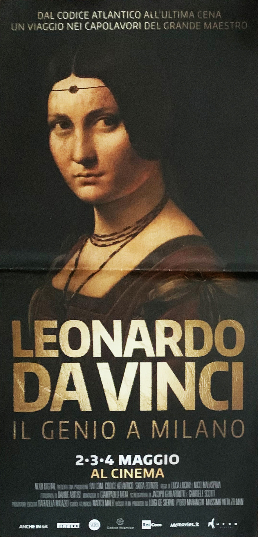 Locandina Leonardo Da Vinci il genio a Milano 2016 originale