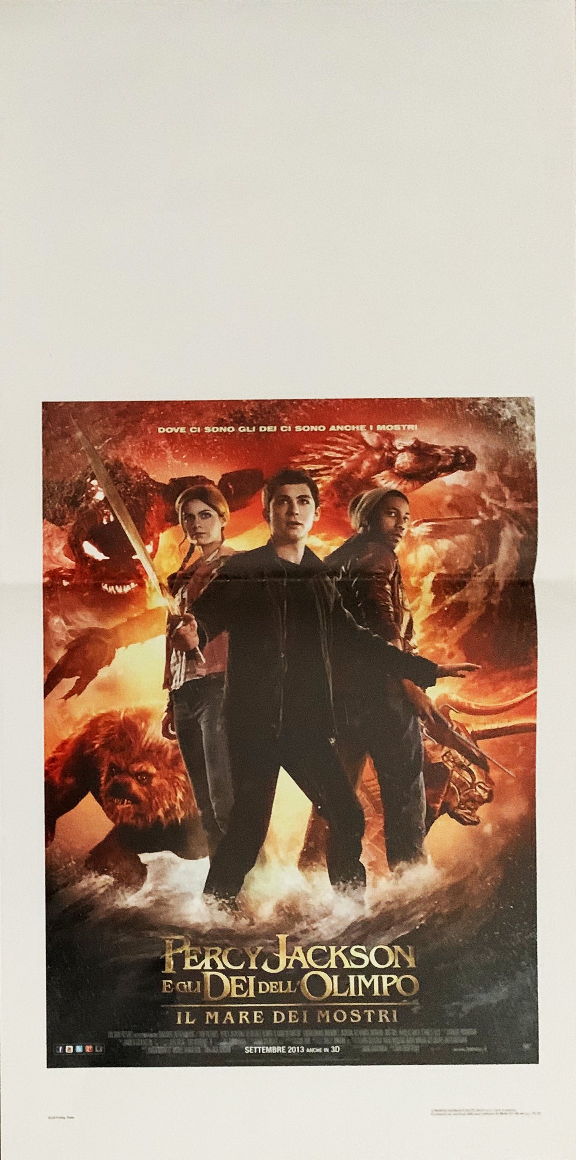Locandina Percy Jackson e gli dei dell'Olimpo il mare dei mostri 2013 Originale