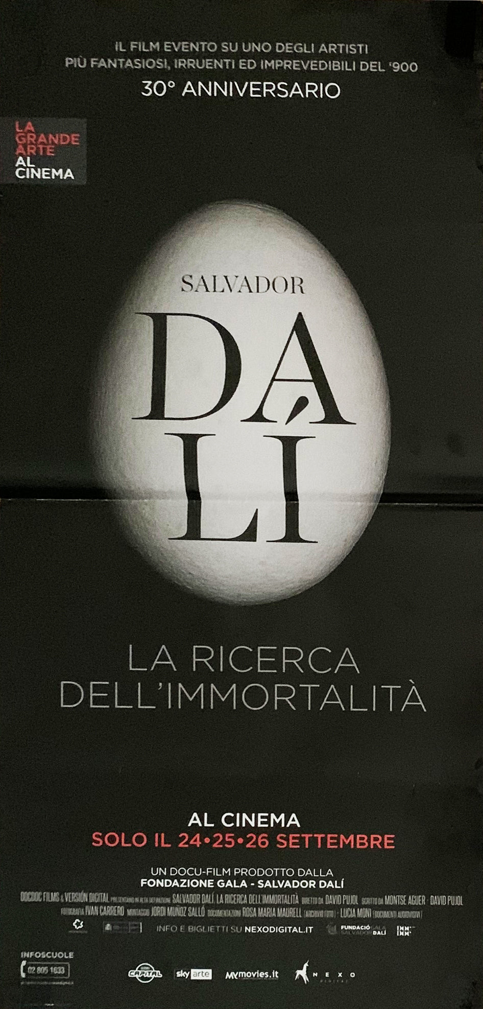 Locandina Salvador Dalí la ricerca dell'immortalità 2018 Originale