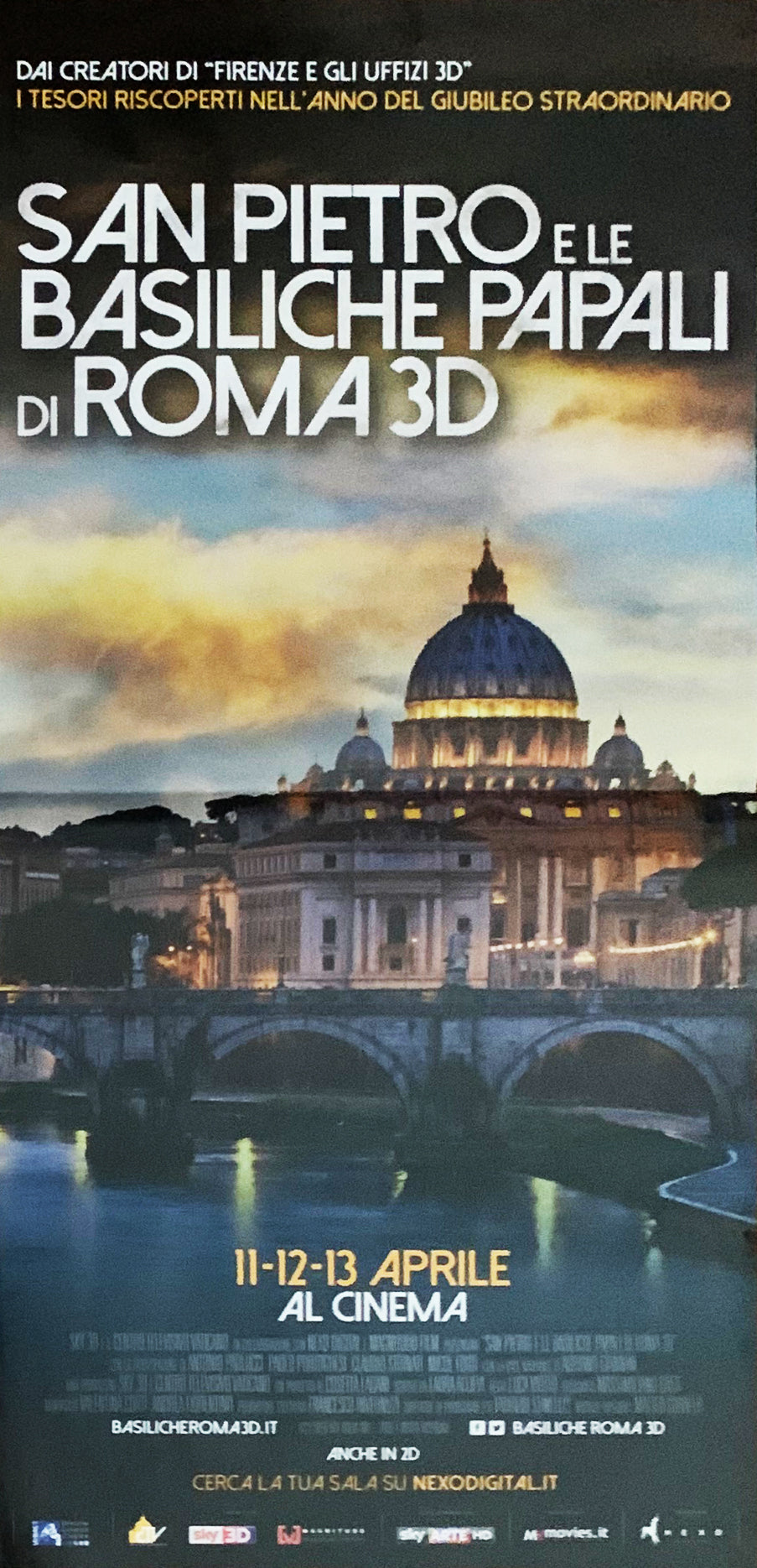 Locandina San Pietro e le Basiliche Papali di Roma 3d 2016 Originale