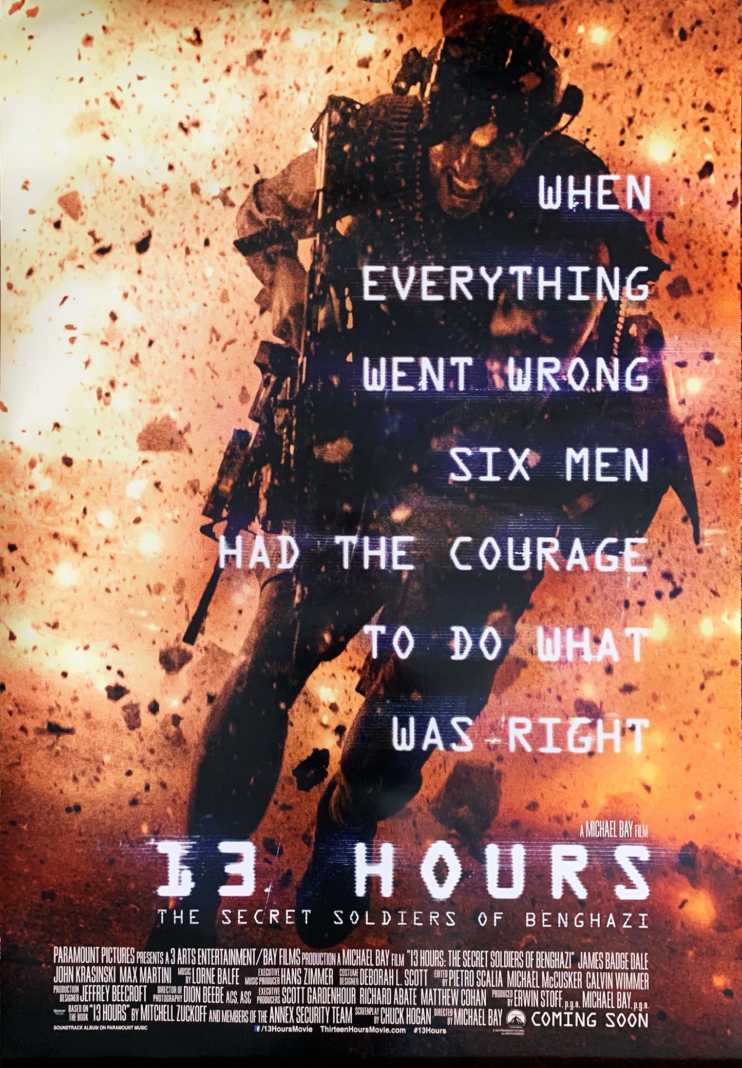 Manifesto 13 hours the secret soldiers of Benghazi 2016 originale