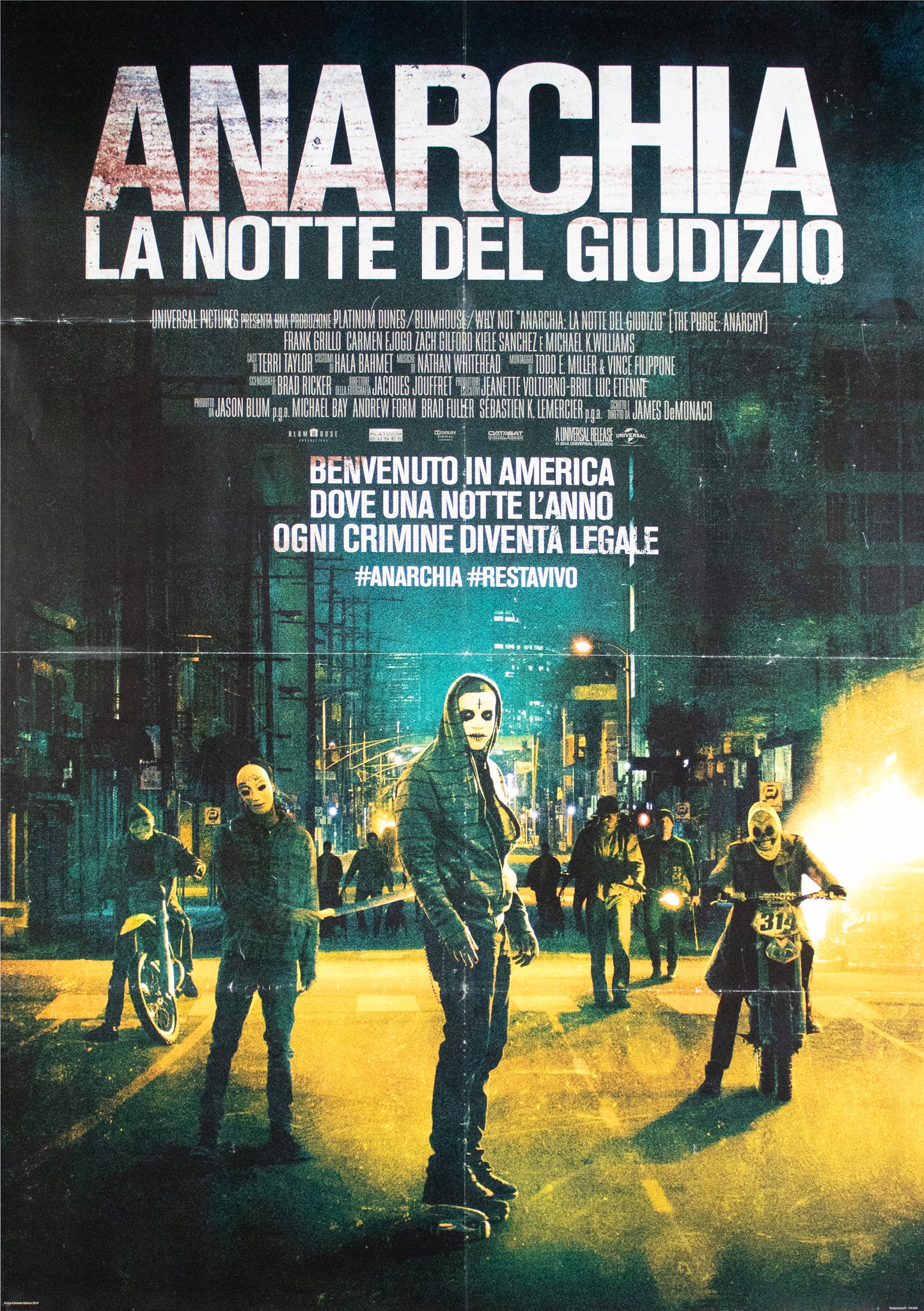 Manifesto anarchia la notte del giudizio 2014 originale