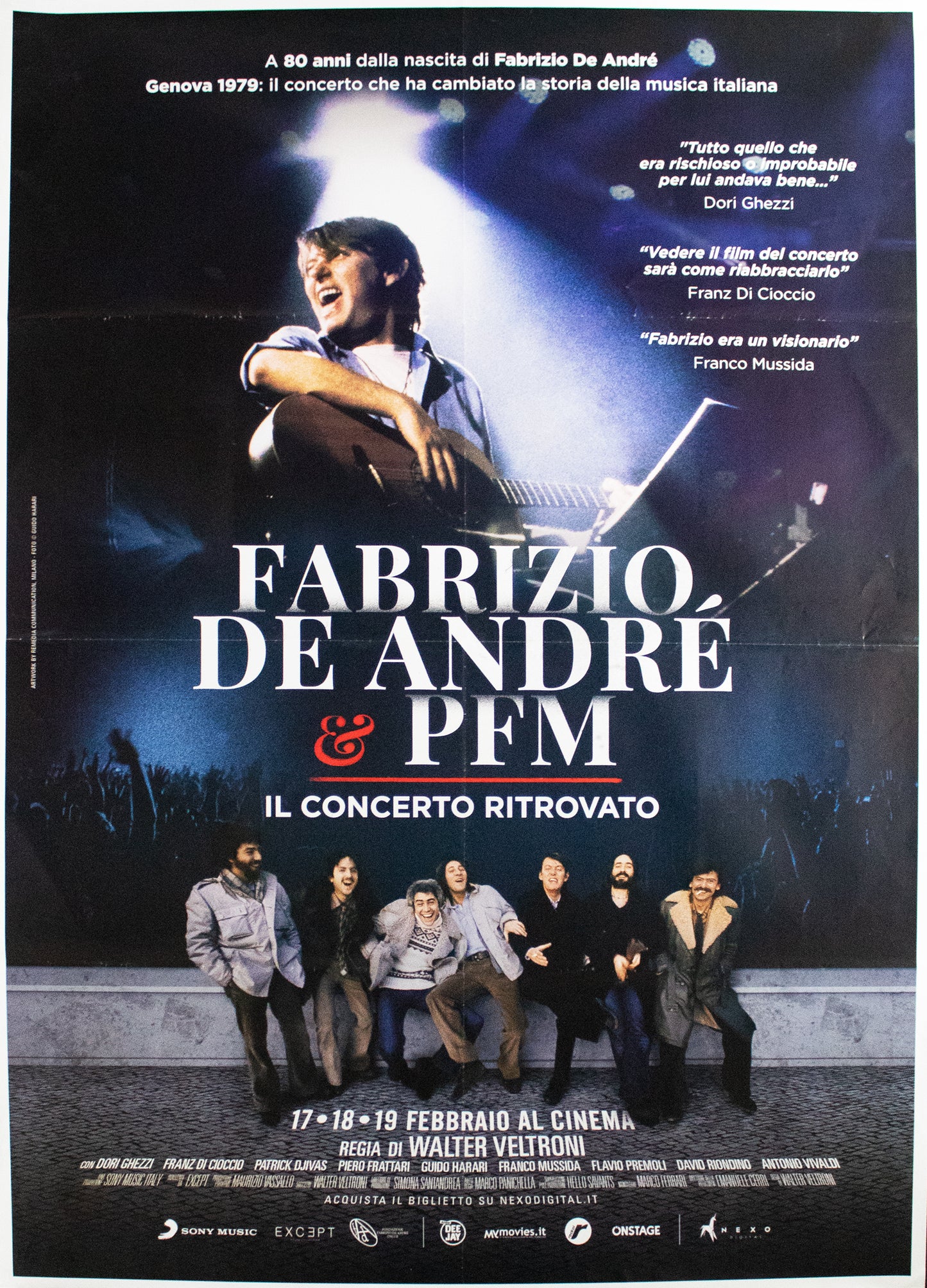 Manifesto Fabrizio De André & PFM Il concerto ritrovato 2020 originale
