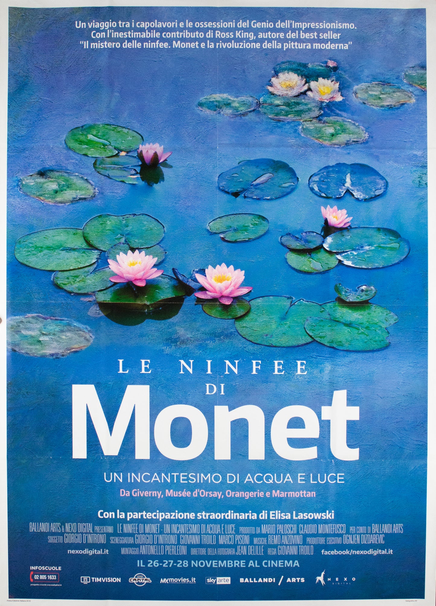 manifesto Le Ninfee di Monet - Un incantesimo di acqua e luce 2018 originale