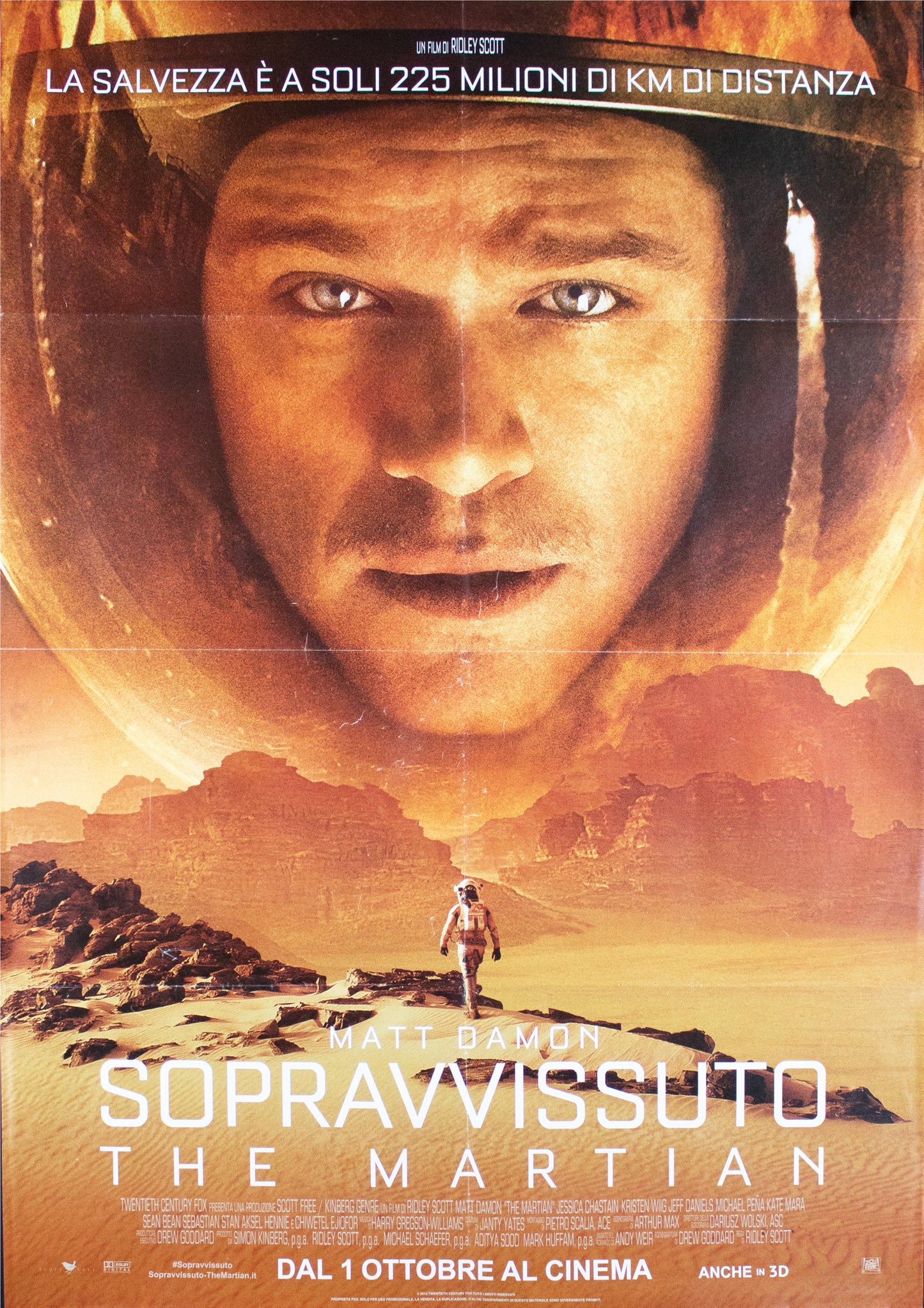 Manifesto sopravvissuto the martian 2015 originale