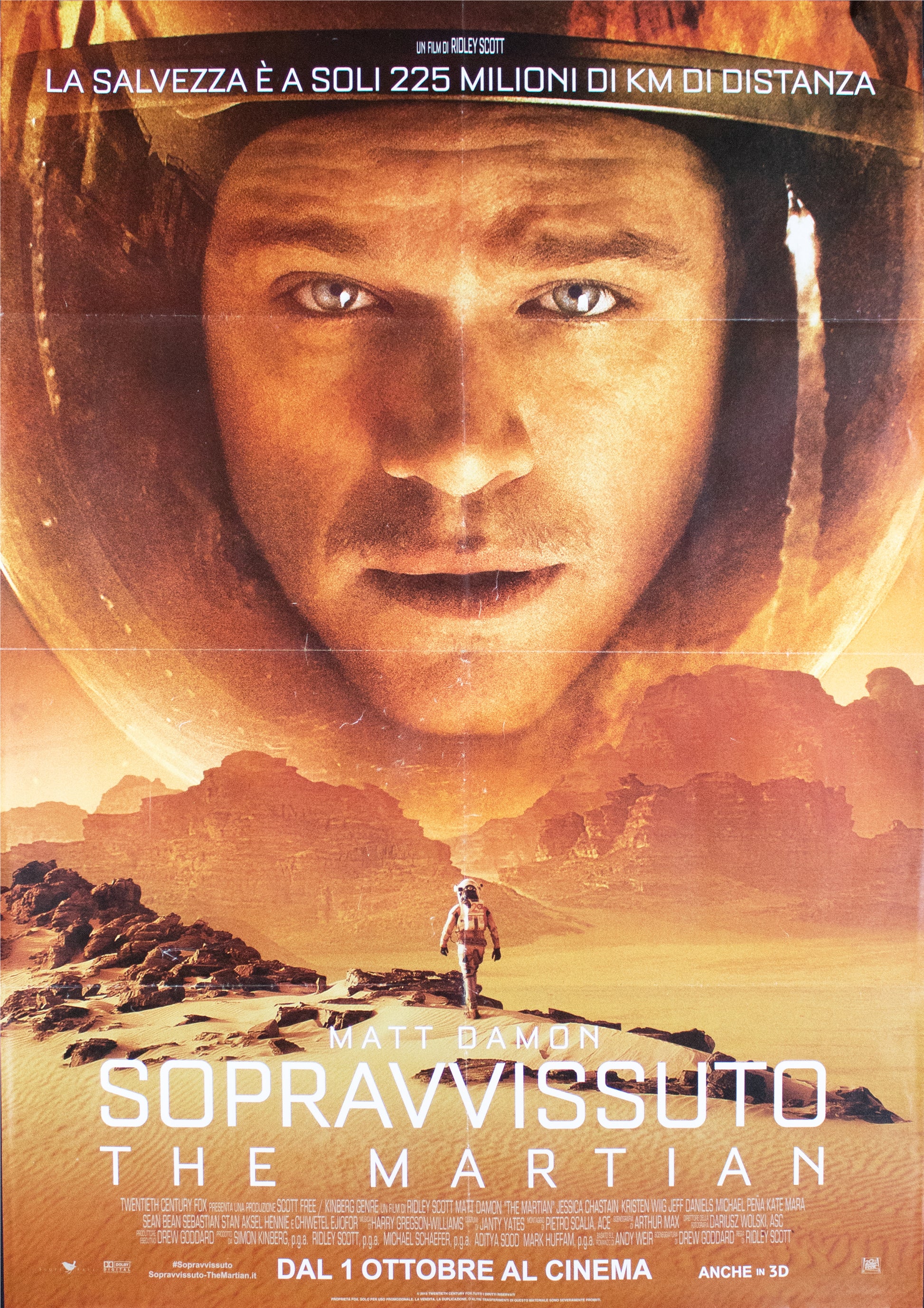 Manifesto sopravvissuto the martian 2015 originale